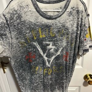 Affliction Men's Grey Graphic T-Shirt